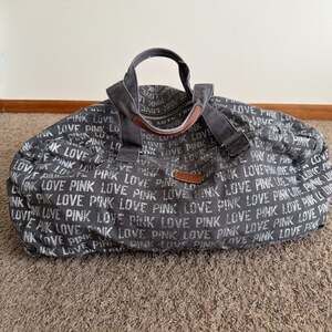 Vintage Victoria's Secret PINK Monogram Dog  Duffle Bag
